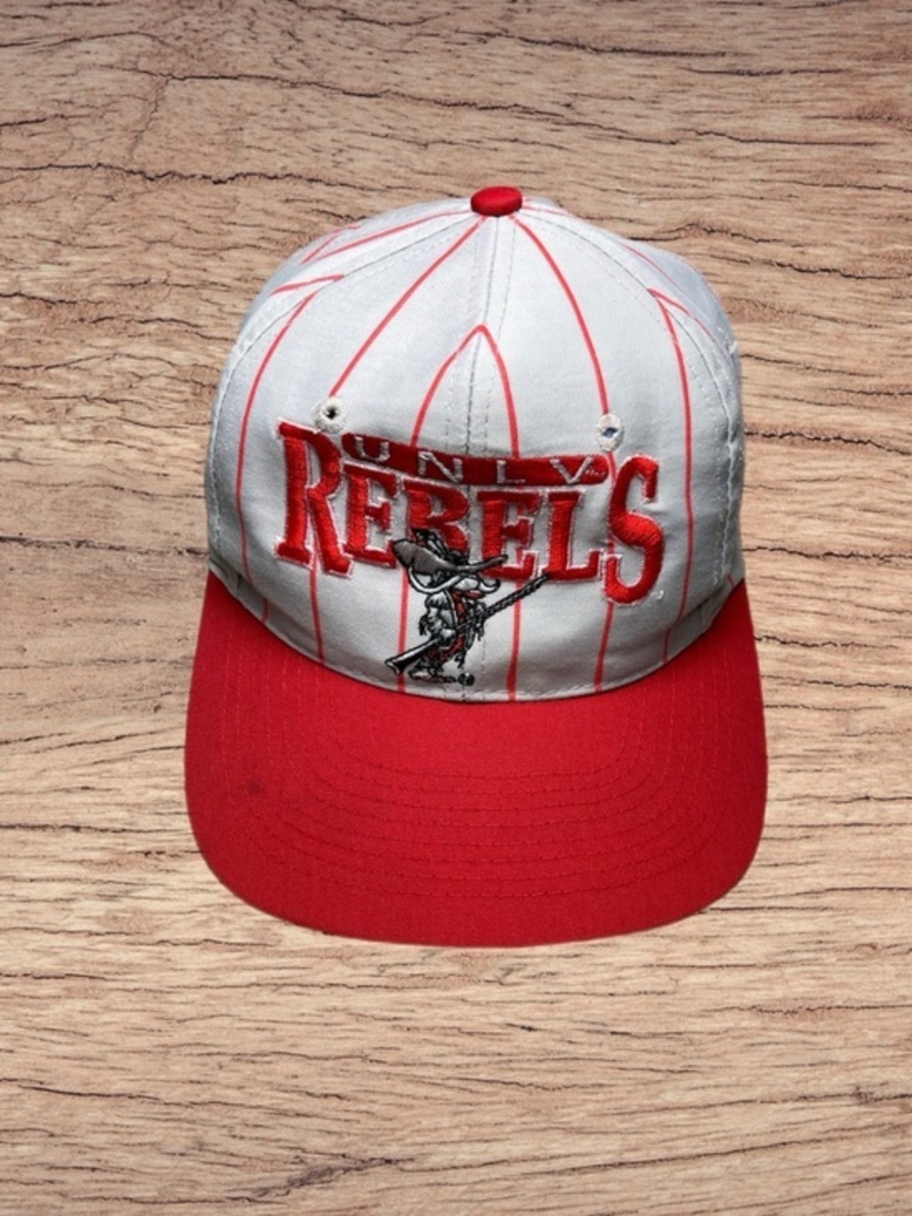 Vintage 90s The Game Embroidered Unlv Rebels Pinstripe Snapback